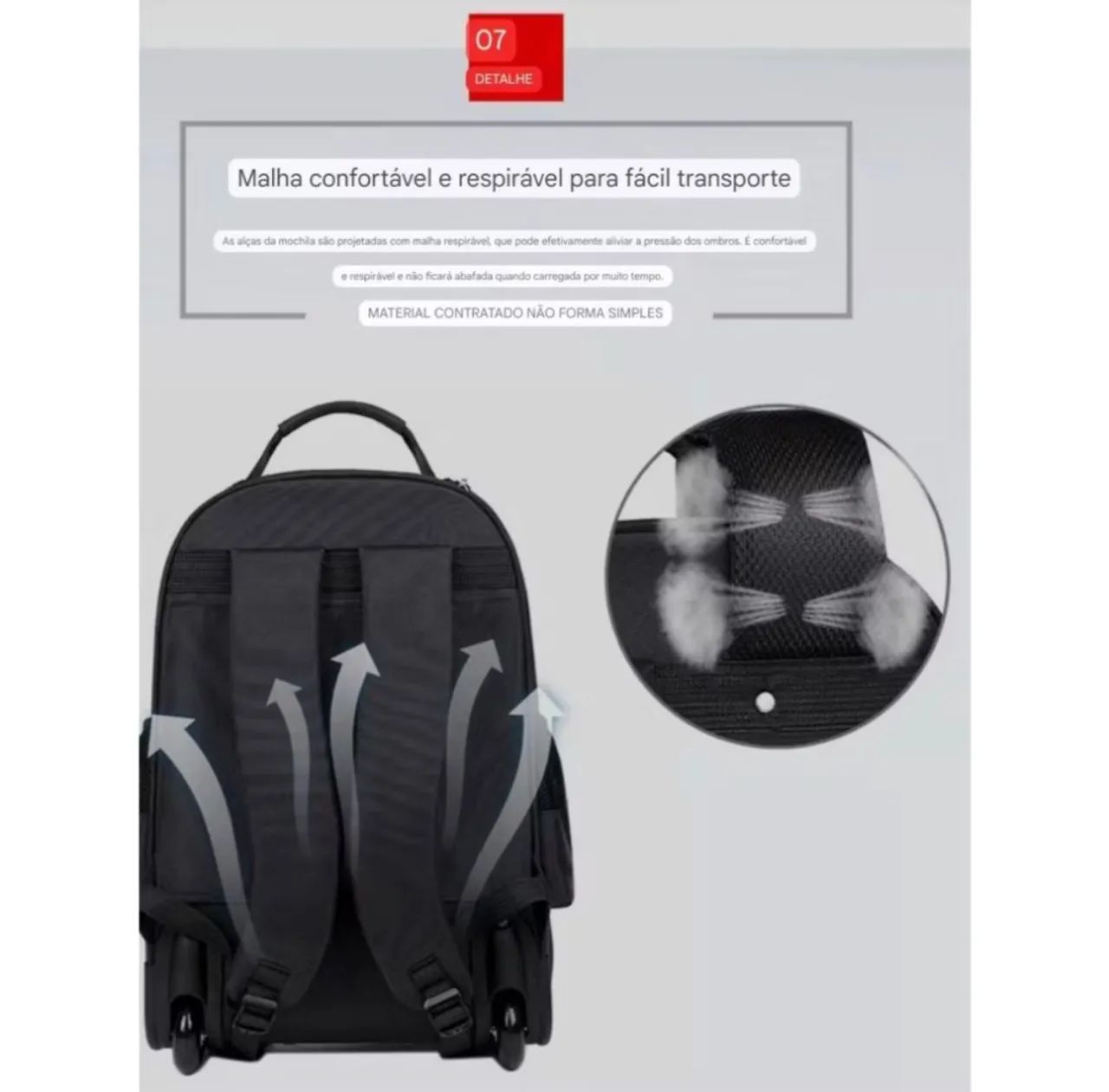 Mochila de rodinhas Premium notebook viagens - Foto 5