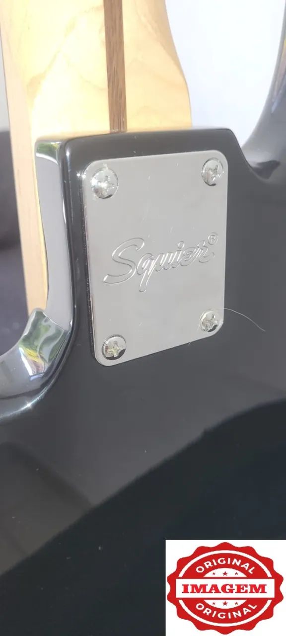 Baixo 4 Cordas Squier Precision Bass By Fender Preto Lacado (Usado) - Foto 4