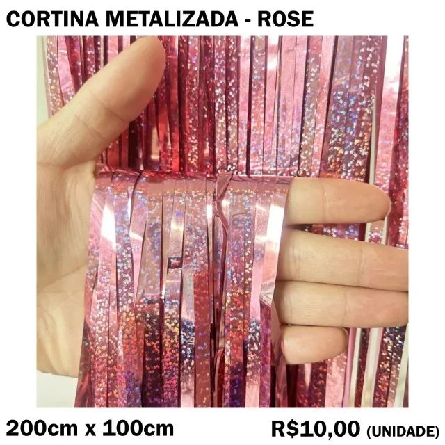 Cortina Metalizada Rose
