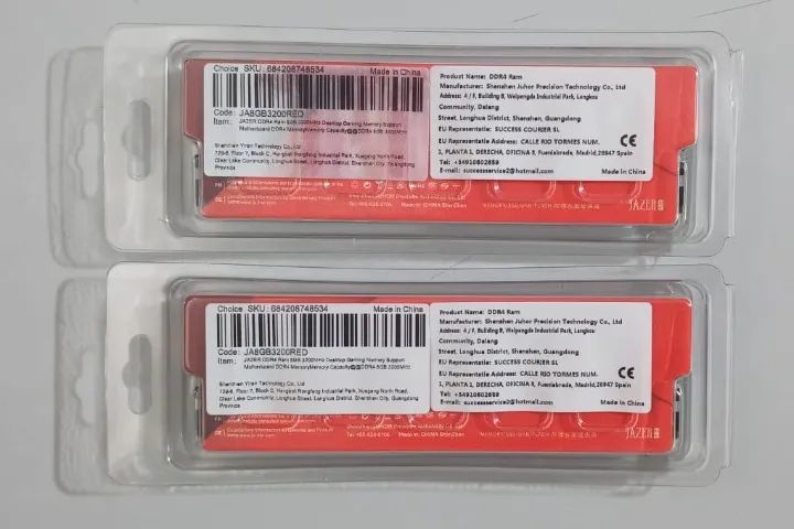 Memória Ram Jazer 2x8gb 3200mhz DDR4 - Vermelhas - novas