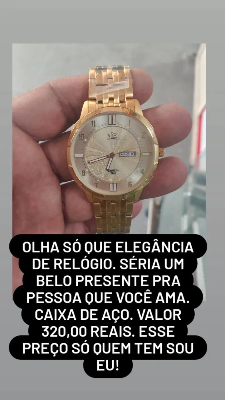 Relógio VIP unissex Elegante - Caixa de Aço
