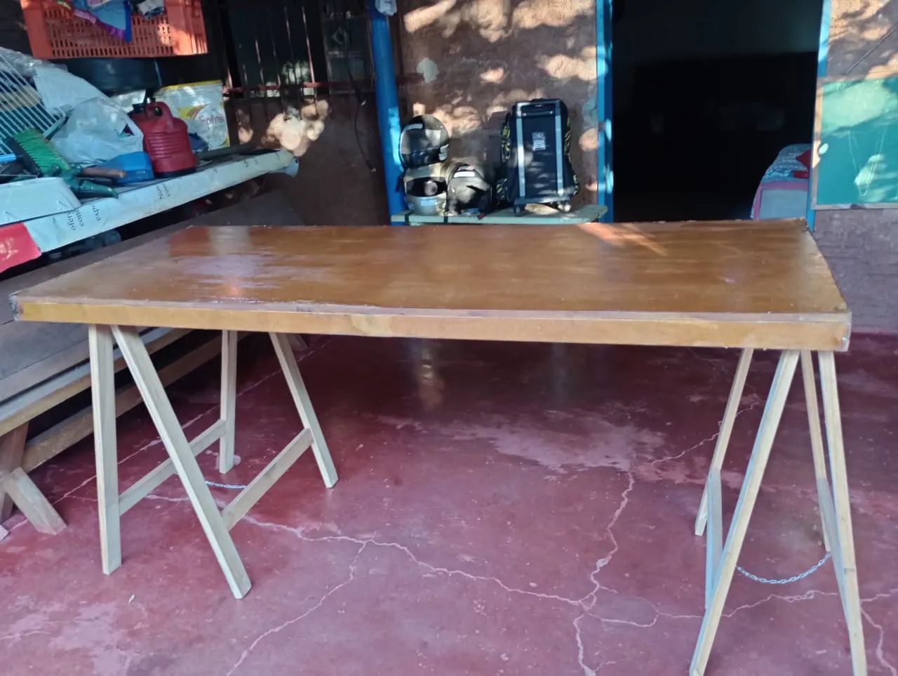 Mesa de madeira branca c - Foto 5