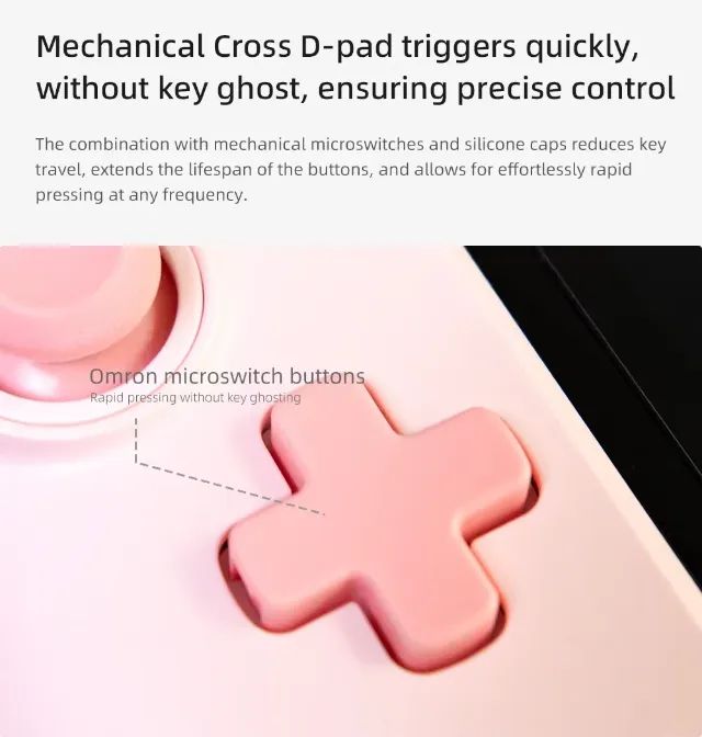 Controle Mobapad M6 HD Rosa - Edição Premium com Joysticks Hall e Vibração HD - Foto 4