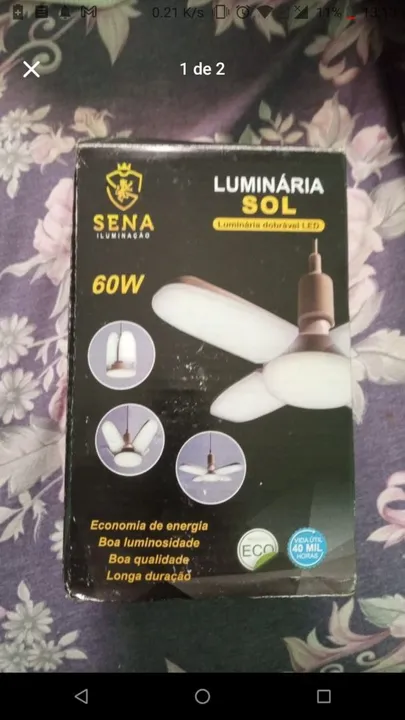 Luminária Sol 60W - Sena Iluminação