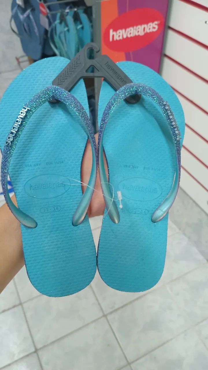 Havaianas Azul Glitter - Foto 3