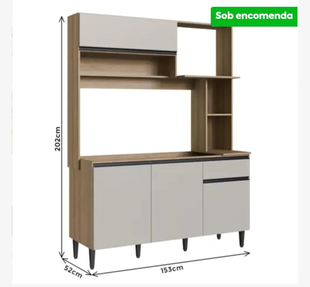 Armário de Cozinha Completo com pia inox de concreto