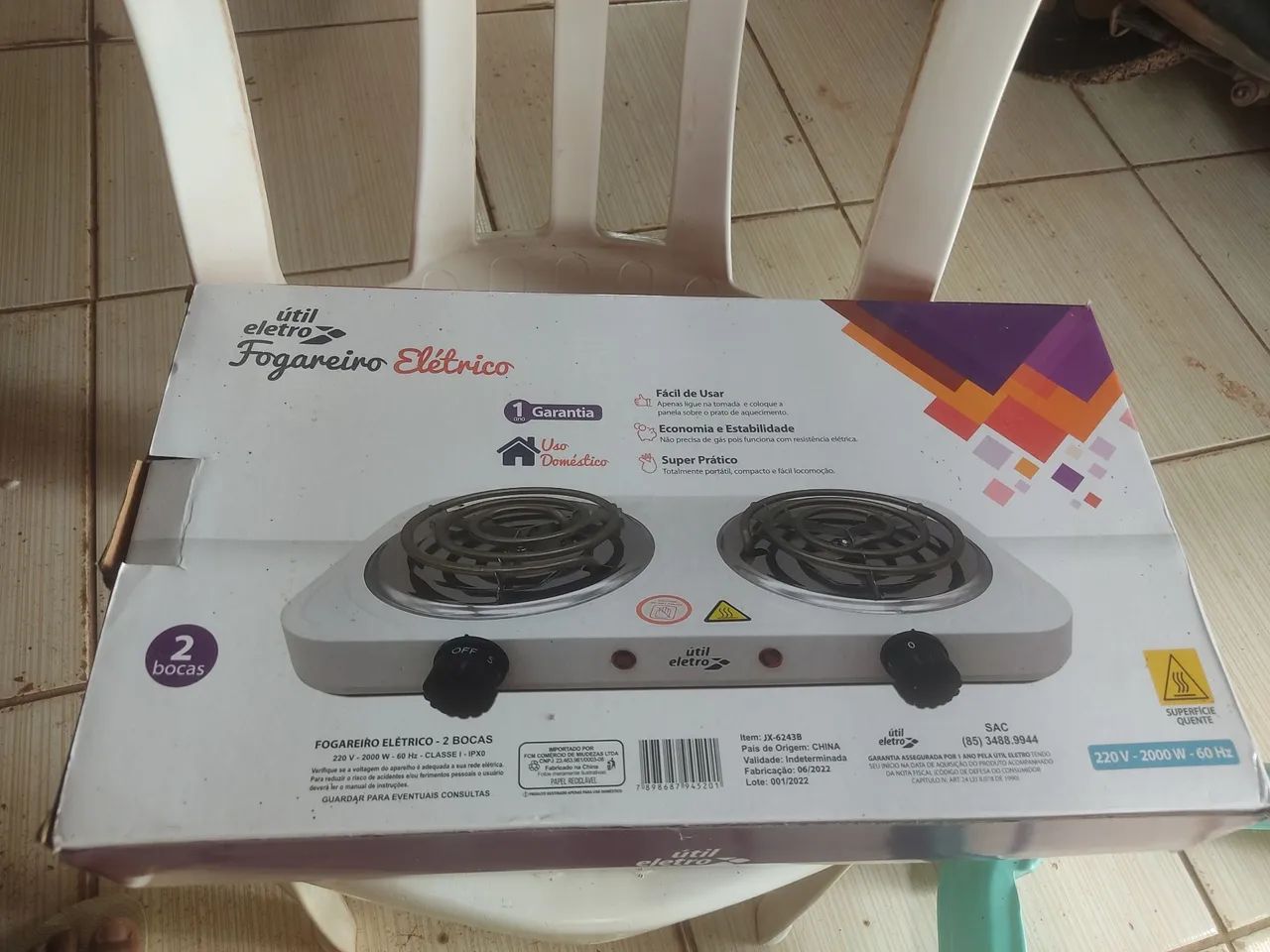 Fogareiro Elétrico 2 Bocas Util Eletro
