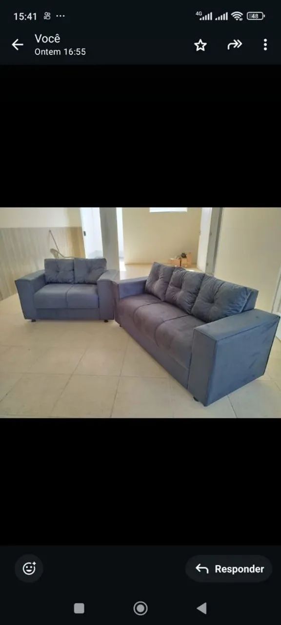 Sofá 3 Lugares Marrom Confortável - Foto 3