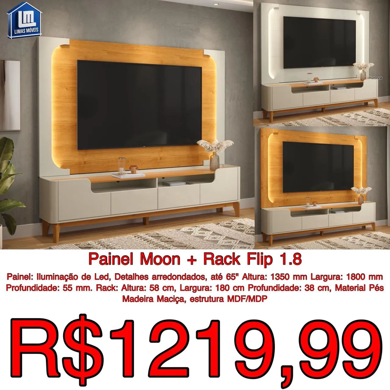 Painel Moon + Rack Flip 1.80