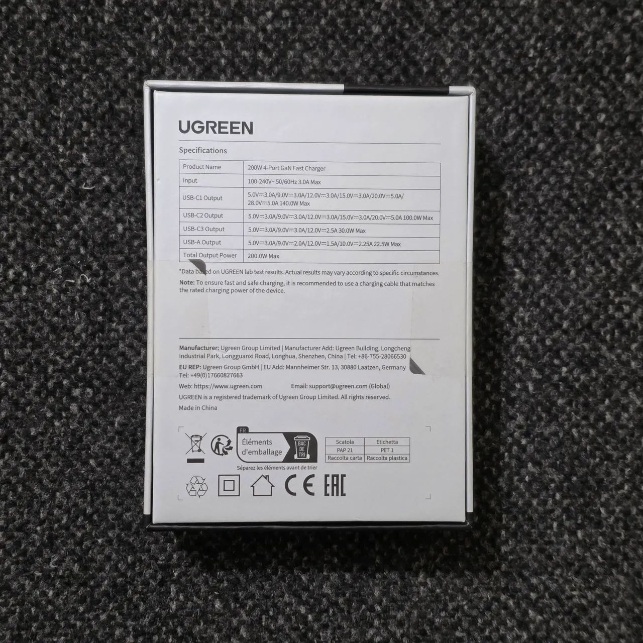 Carregador Ultra Rápido Ugreen 200W 4 portas - Foto 2