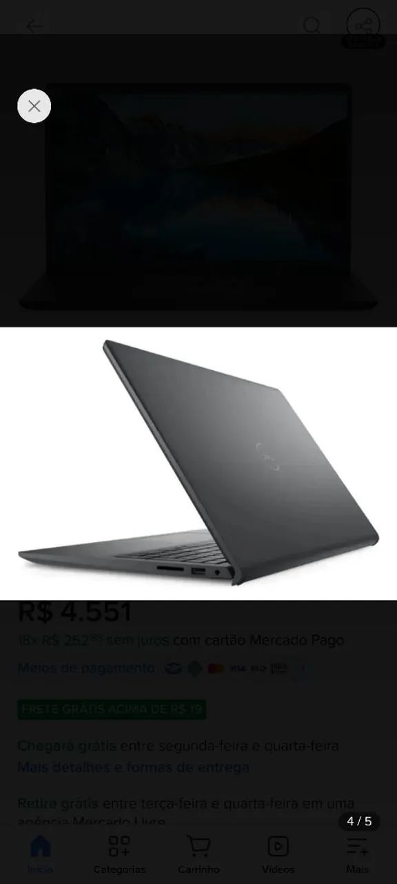 Notebook Dell Inspiron 15 - Semi Novo - Perfeito Estado