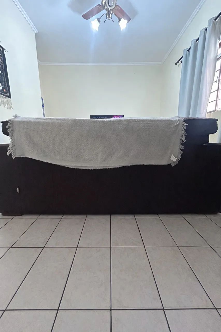 Sofá retrátil, marrom 