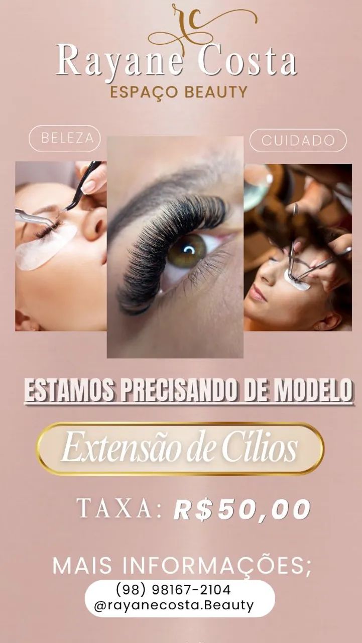 Precisamos de modelos de Cílios 