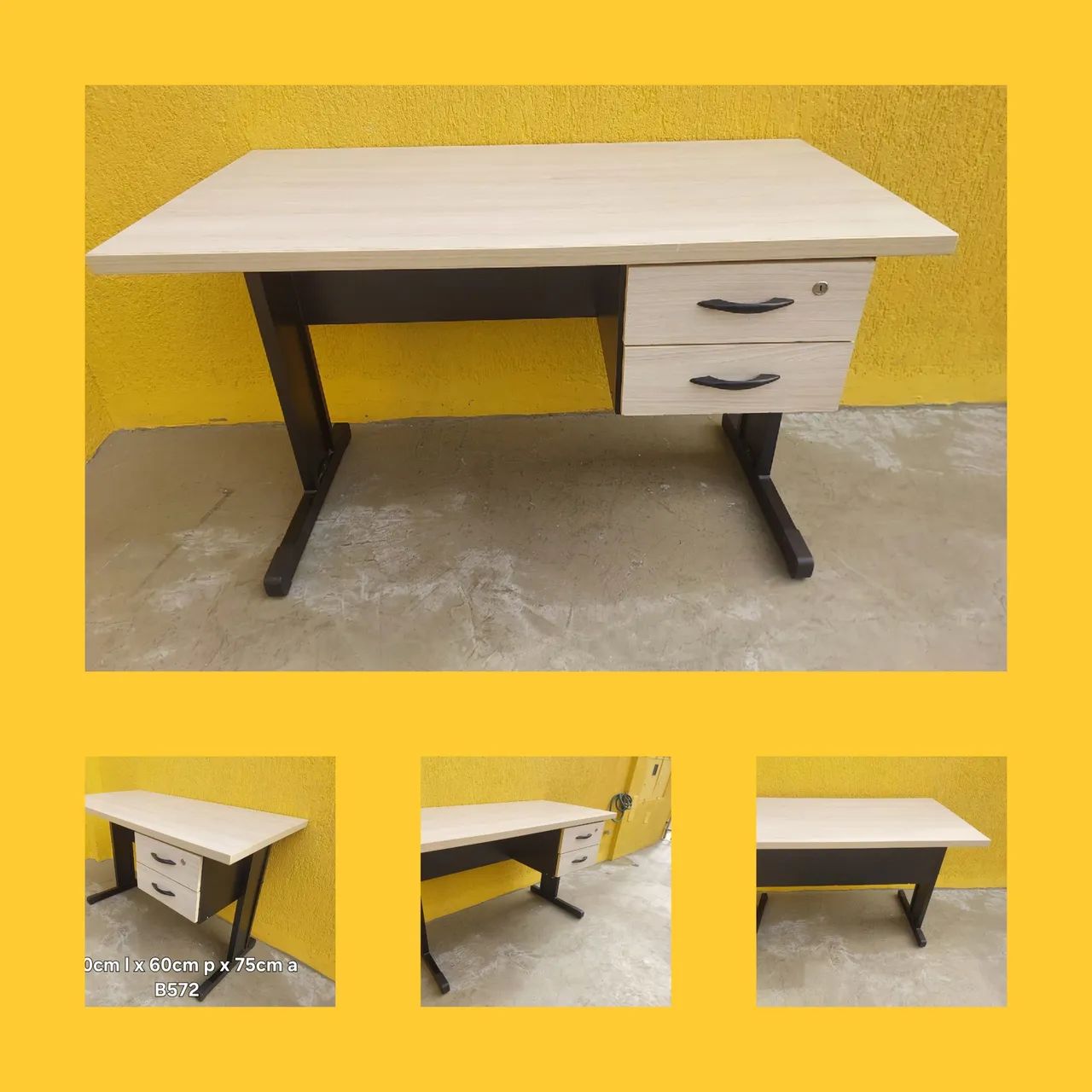 Mesa escritório com gavetas 1.20cm