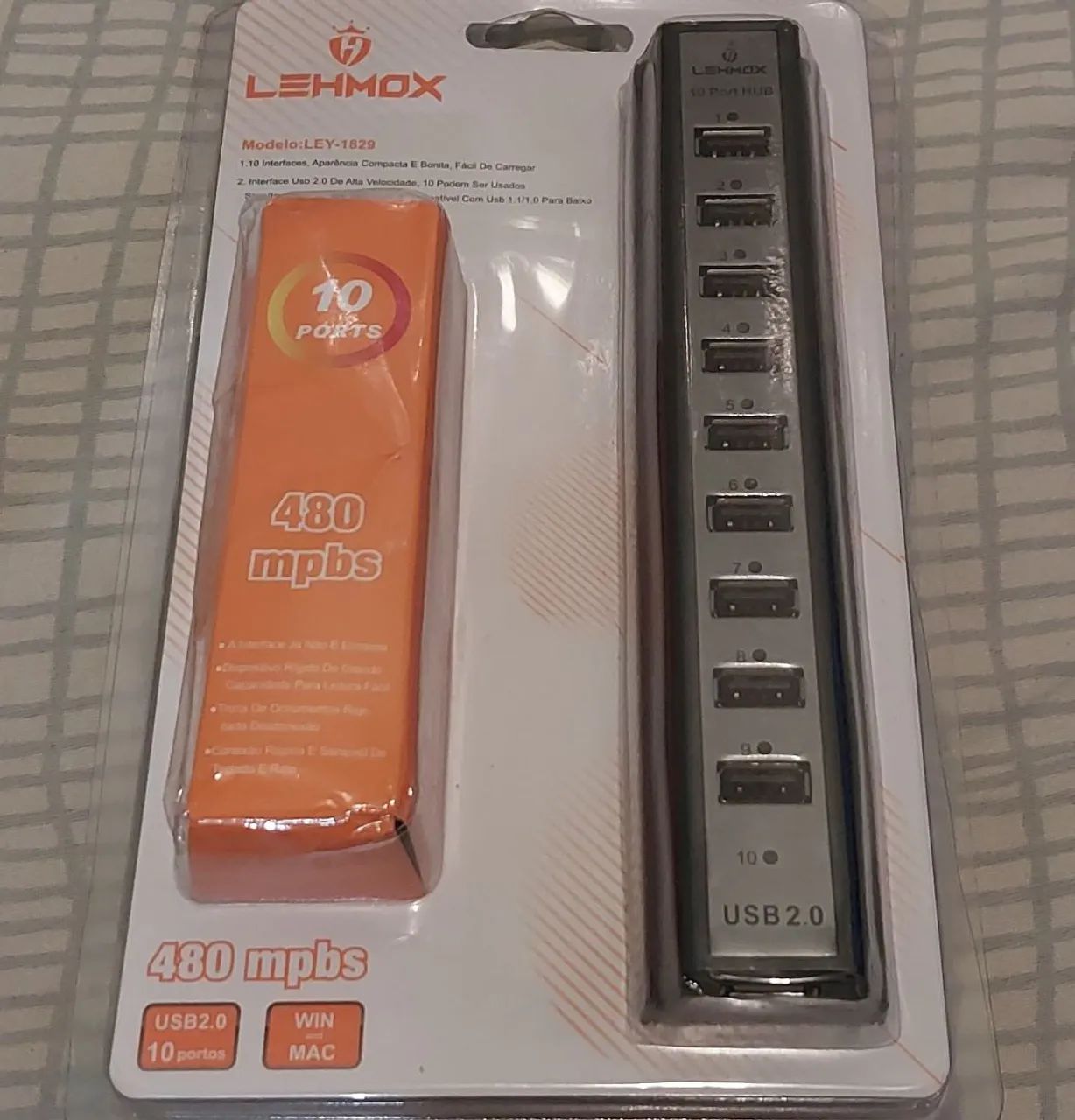 Extensor Hub Usb 2.0 Com 10 Portas