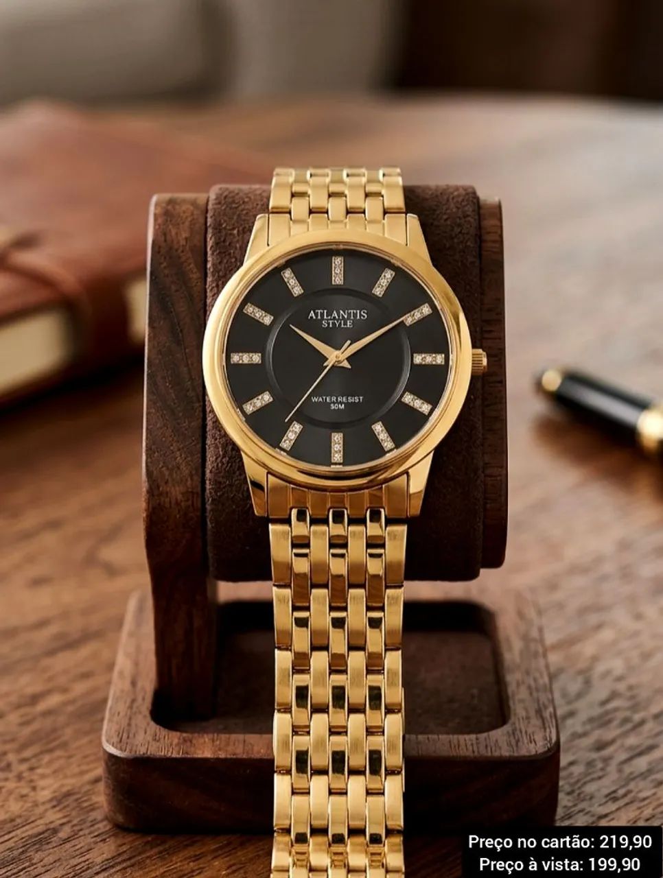 Relógio Feminino Dourado Original 