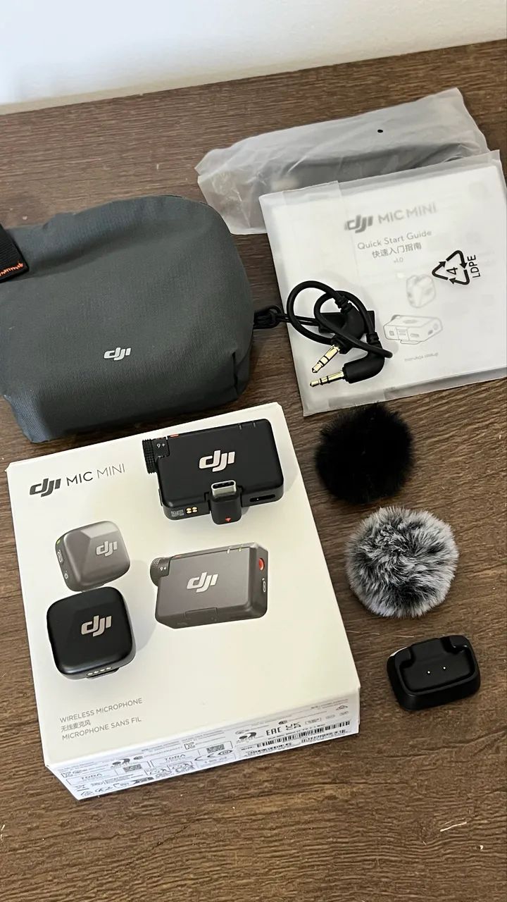 DJI Mic Mini Original 1 TX + 1 RX Sem Fio Wireless p/ iPhone