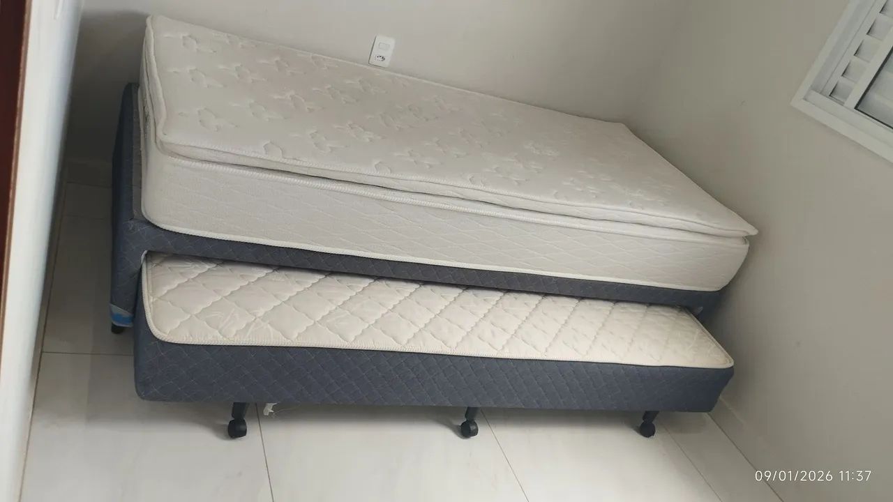 Bicama Itaflex+colchão solteiro umaflex com molas ensacadas e pilowtop  - Foto 3
