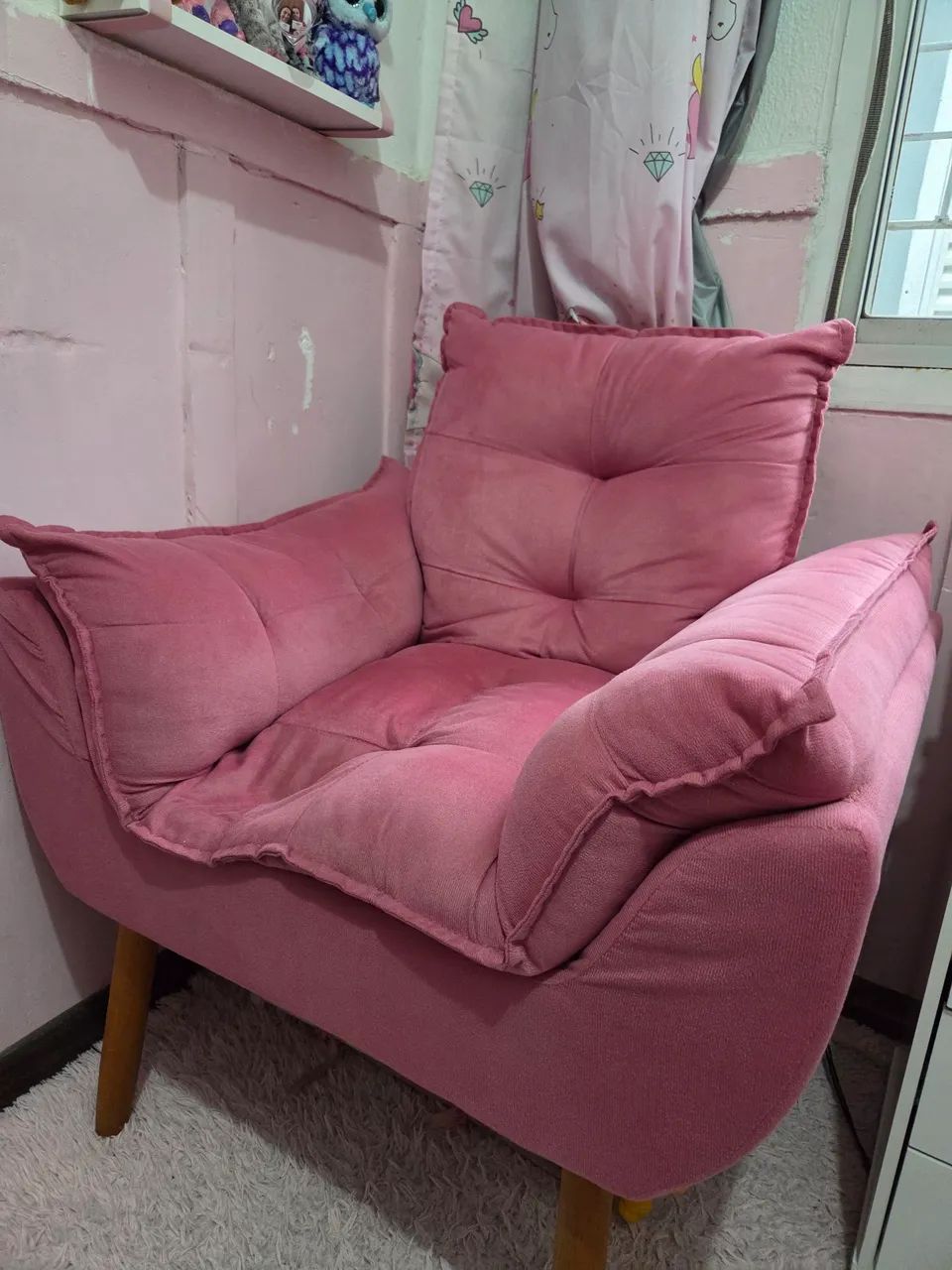 Poltrona Deluxe Suede Rosa - Foto 2