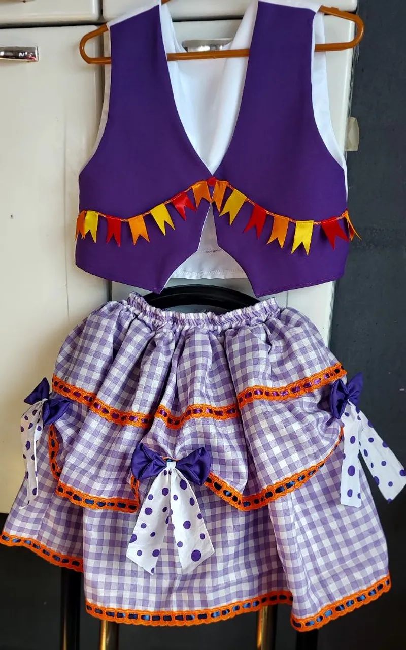 Conjunto Junino saia e colete, N°36, exclusivo e novo - Foto 2