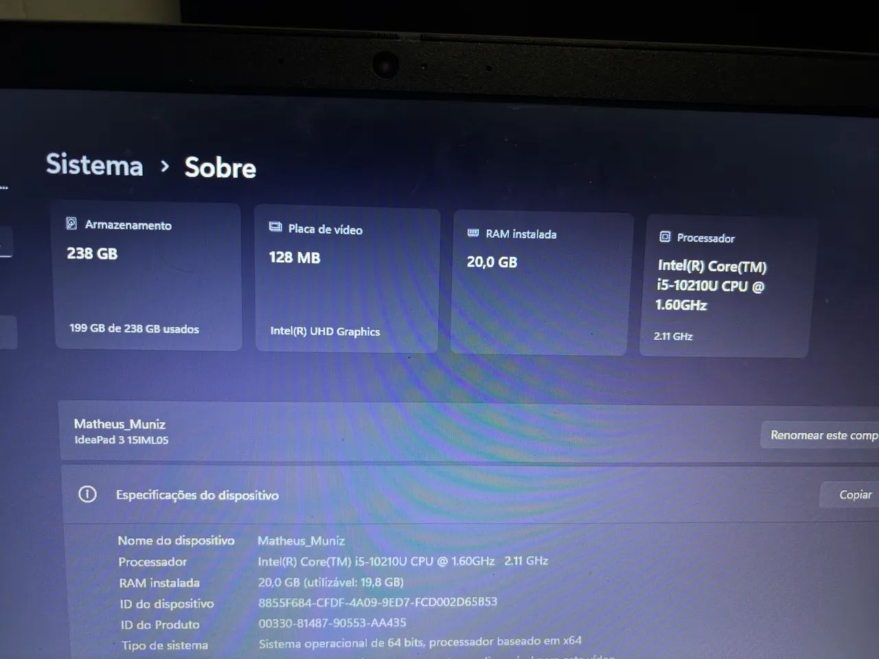 Notebook ideapad i5