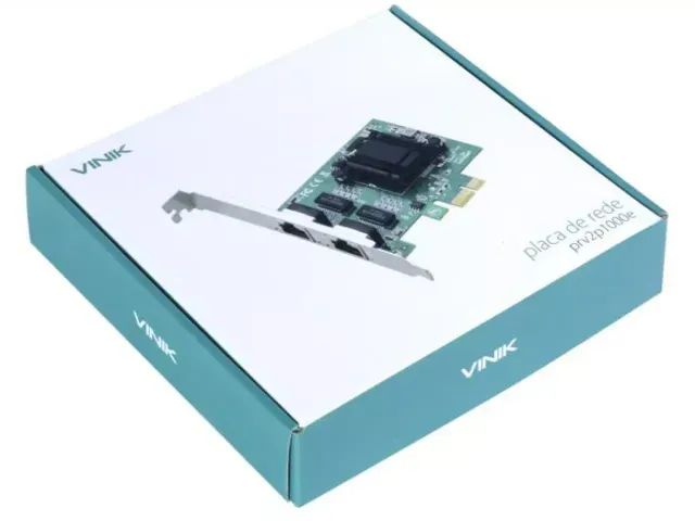 Placa de Rede Vinik PRV2P1000E - Dual Port - PCI-Express 10/100/1000Mbps - Foto 3