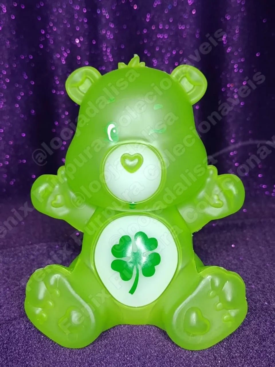 Luminária Ursinhos Carinhosos Giraffas Verde Boa Sorte Trevo De Quatro Folhas Original Lac - Foto 2