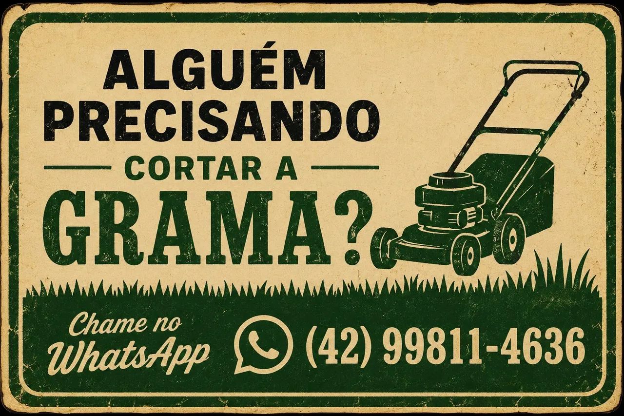 Alguém precisando cortar a grama?