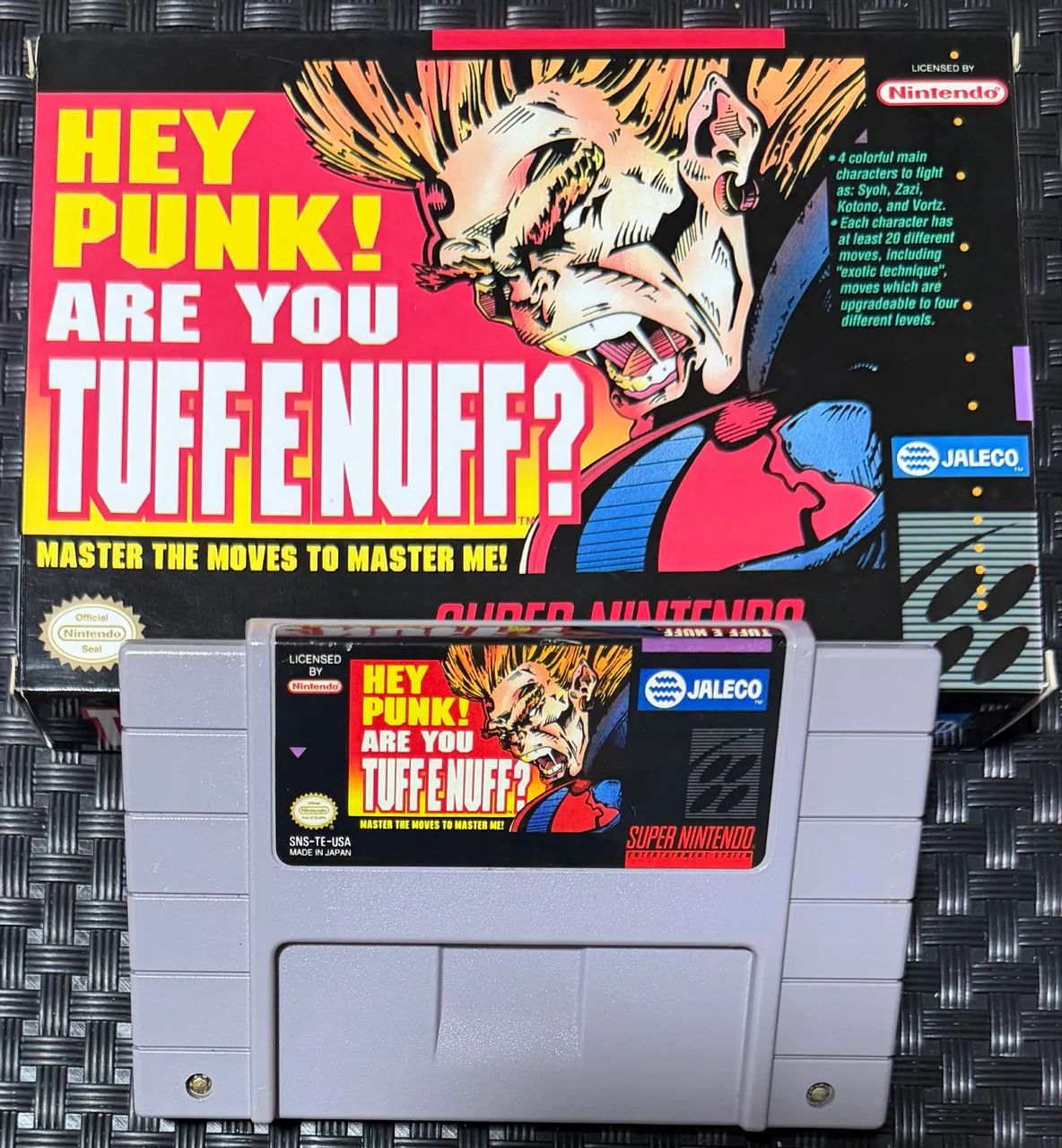 Tuff E Nuff SNES Original + Caixa Repro | Jaleco | Testado e Funcionando