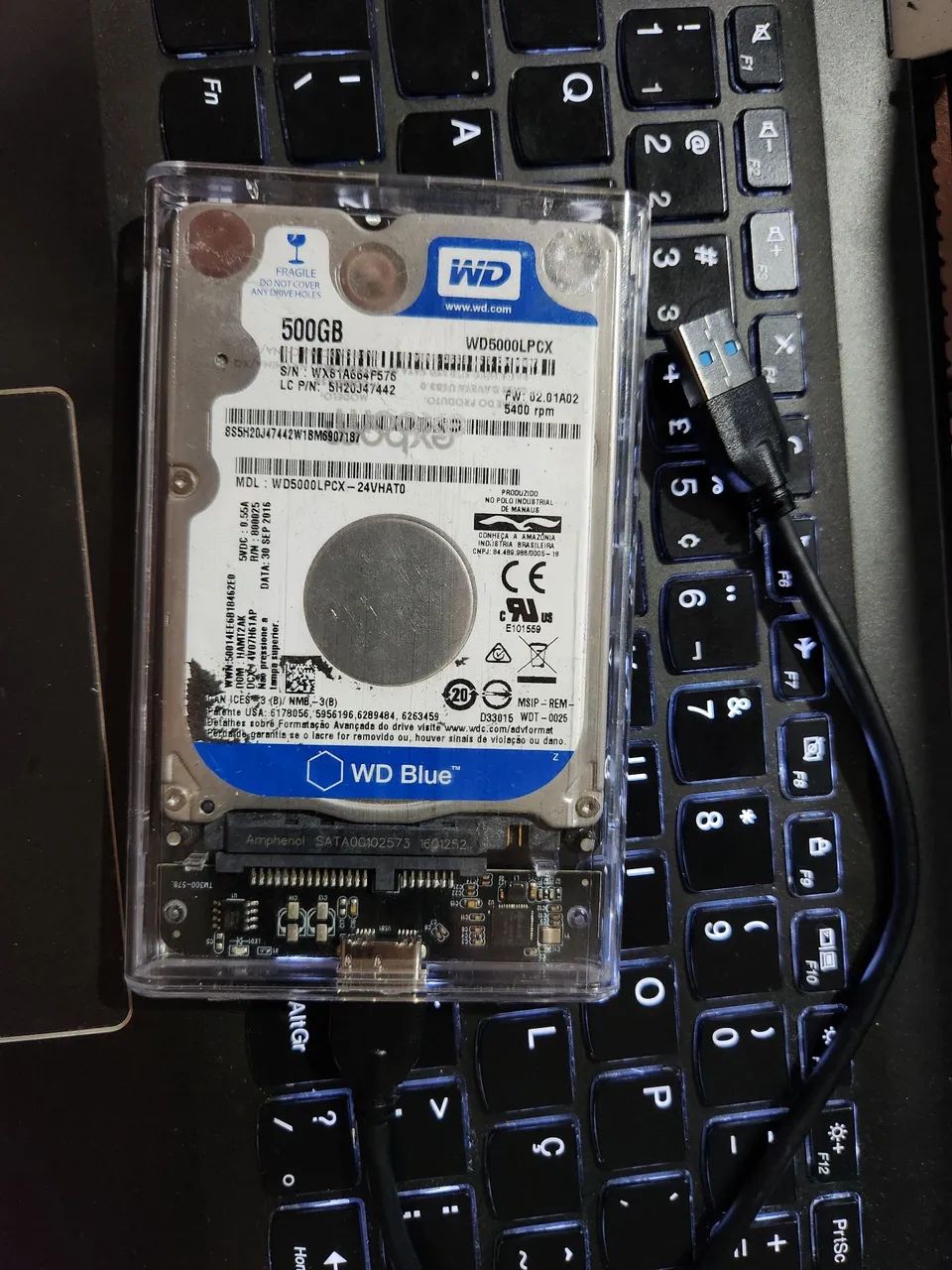 HD EXTERNO 500GB COM CASE