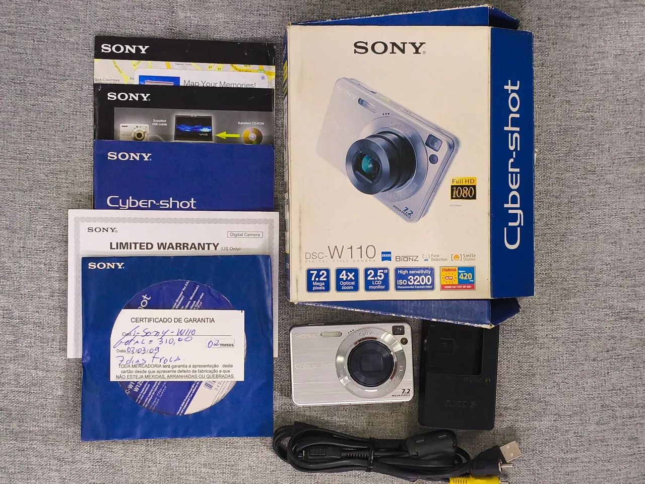 Câmera Sony Cybershot DSC-W110 - NA CAIXA - Câmeras e Filmadoras