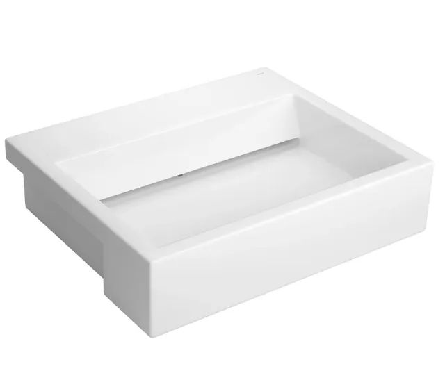 Cuba de Semi Encaixe com Mesa e Válvula Oculta Retangular 46x56x13cm Branca DECA - Foto 2