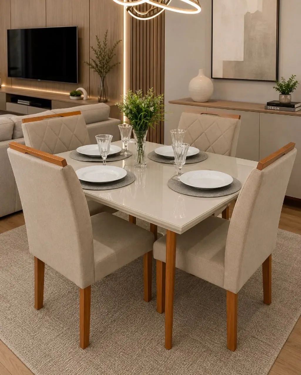 Mesa de Vidro com 4 Cadeiras PROMOÇÃO