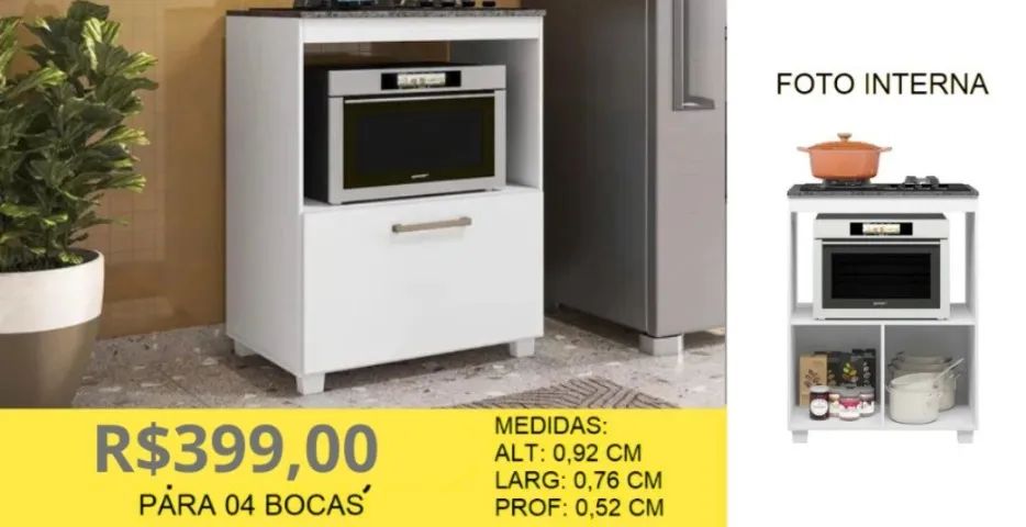 BALCÃO PARA FOGÃO DE CCOKTOP  - Foto 2