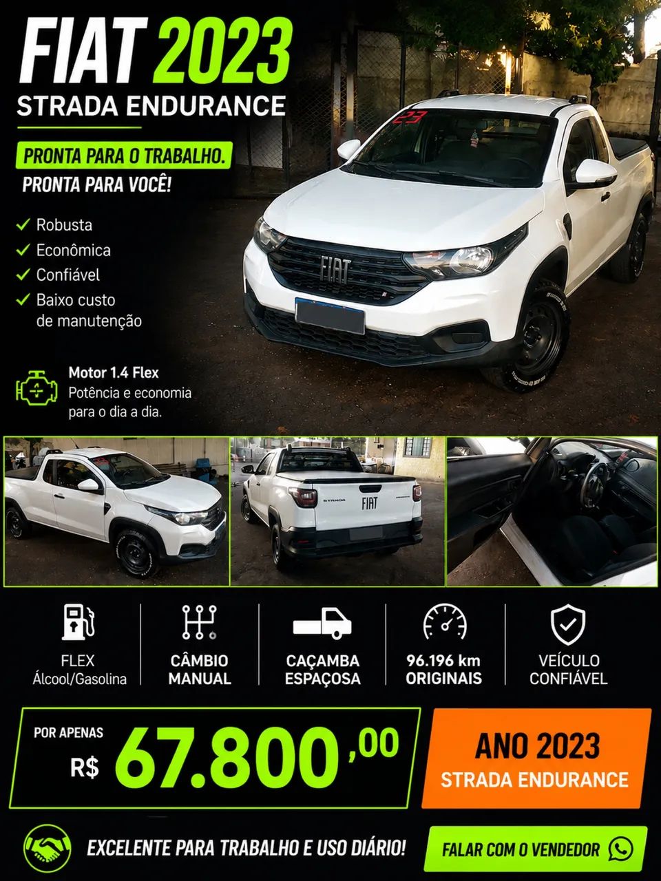Fiat Strada Endurance 1.4 Flex 8V CS Plus 2023
