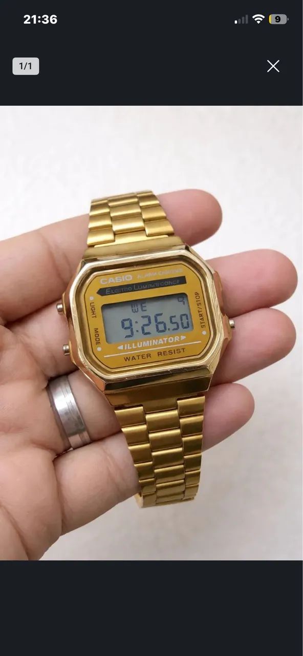 Relógio Casio Vintage Dourado 