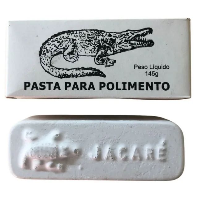 Pasta de Polir Jacaré Branca Massa Polimento de Metais 145g