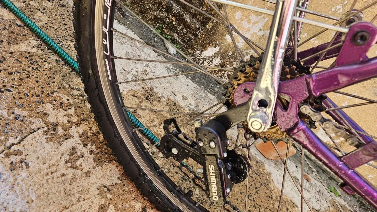 BICICLETA BARRA CIRCULAR ARO 26 ROXA - Foto 5