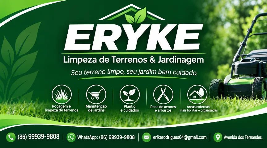 Serviço de jardinagem e limpeza de terreno