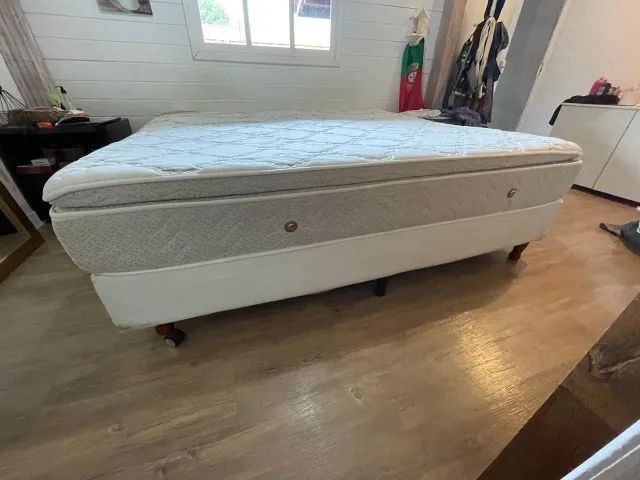 COLCHÃO ORTOBOM KING SIZE + BASE IMPECÁVEL