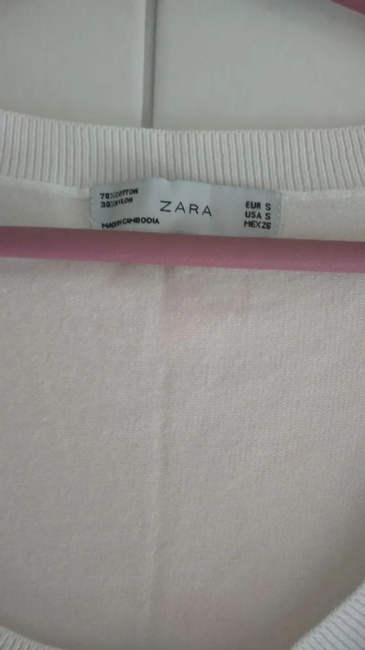 Suéter Blusinha Branca Zara P/M - Foto 4