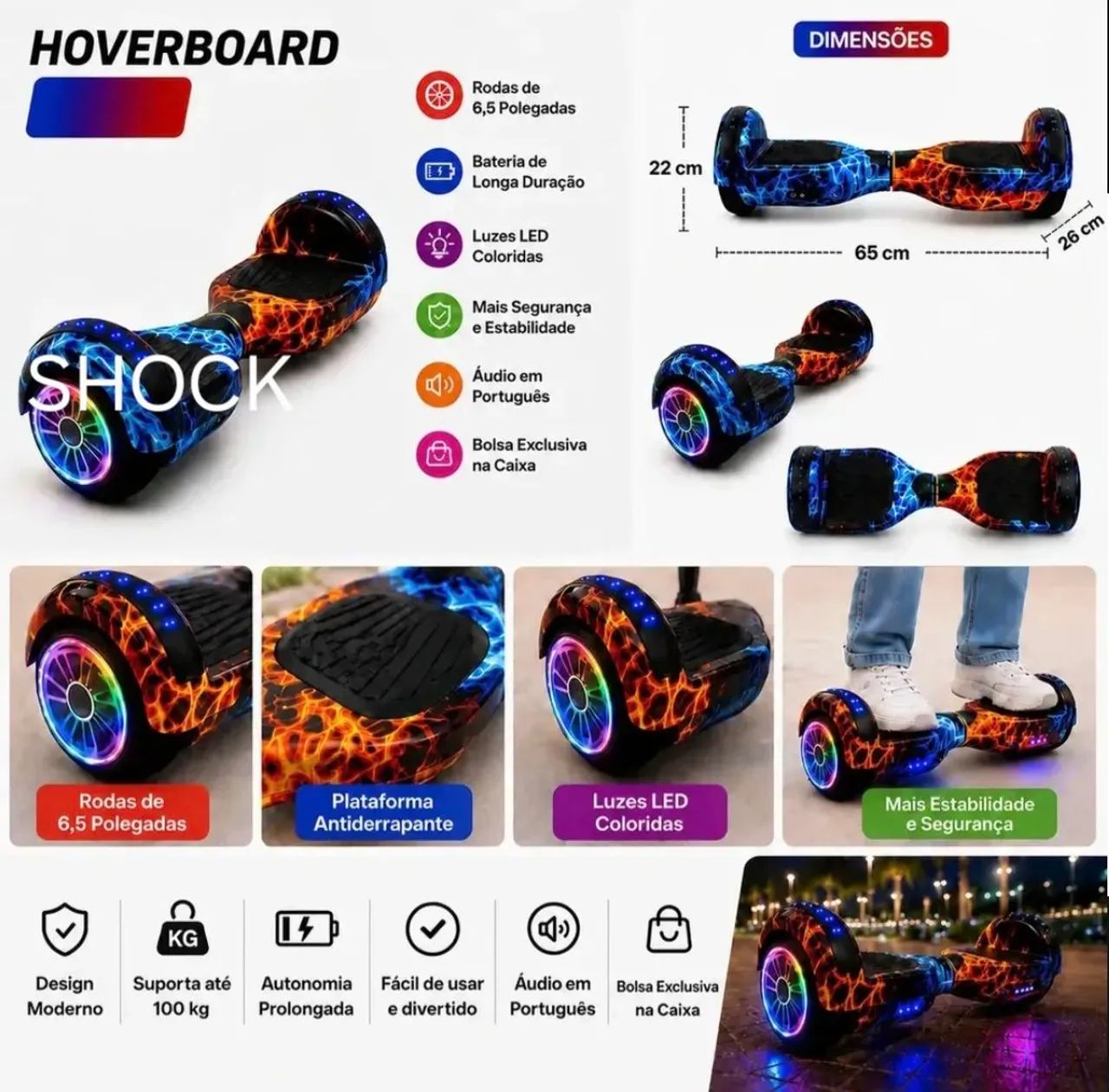 Hoverboard Skate eletrico - Foto 3