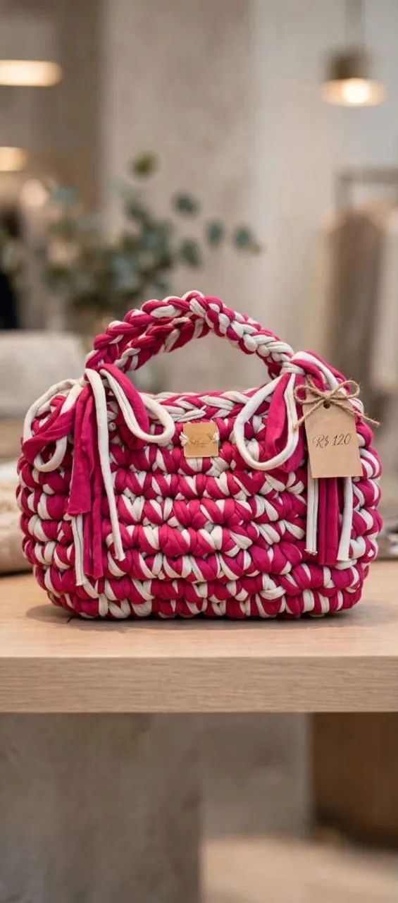 Bolsa de crochê artesanal - Foto 2