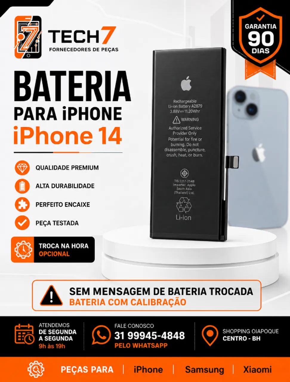 Bateria para o iPhone 14 Nova