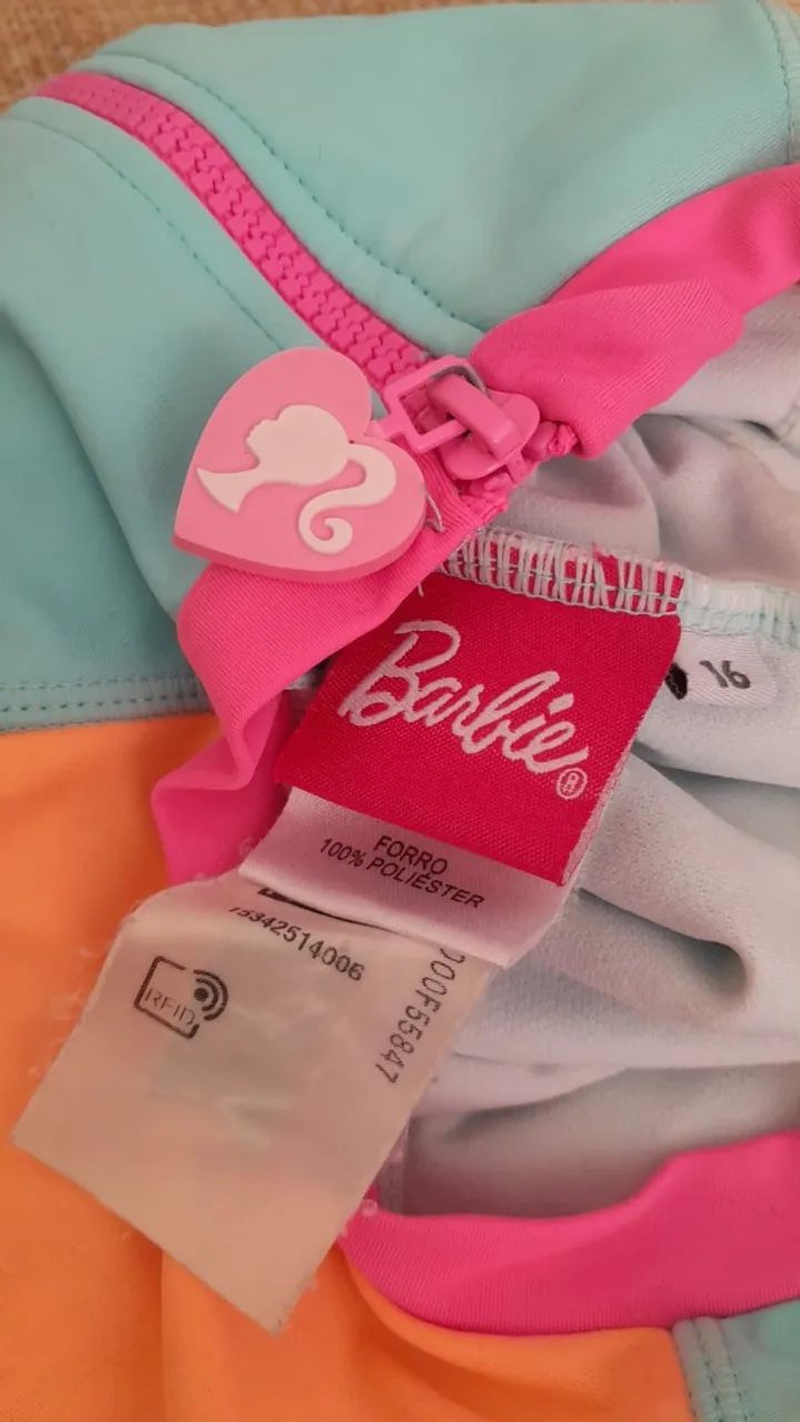 Maio de Natação/Praia manga longa Barbie Mattel - - Foto 2