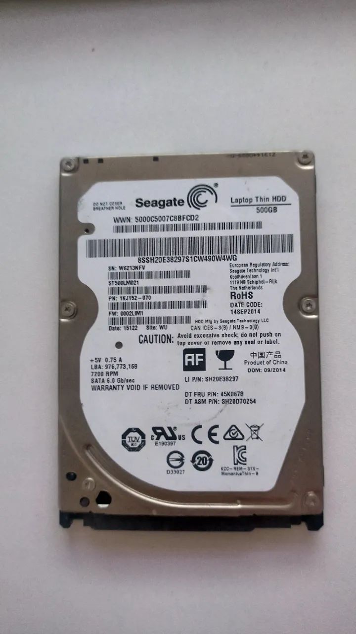 HDs notebook 500GB Otimo estado65713029913986122