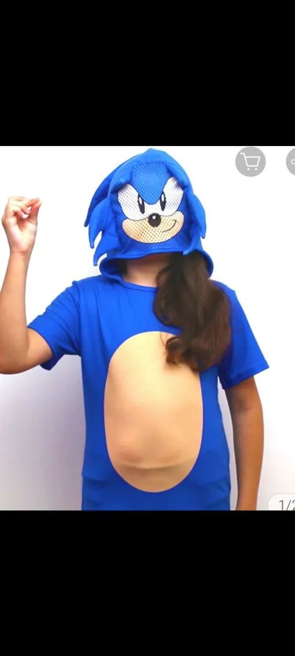 Camisa do sonic com capuz UNISSEX 