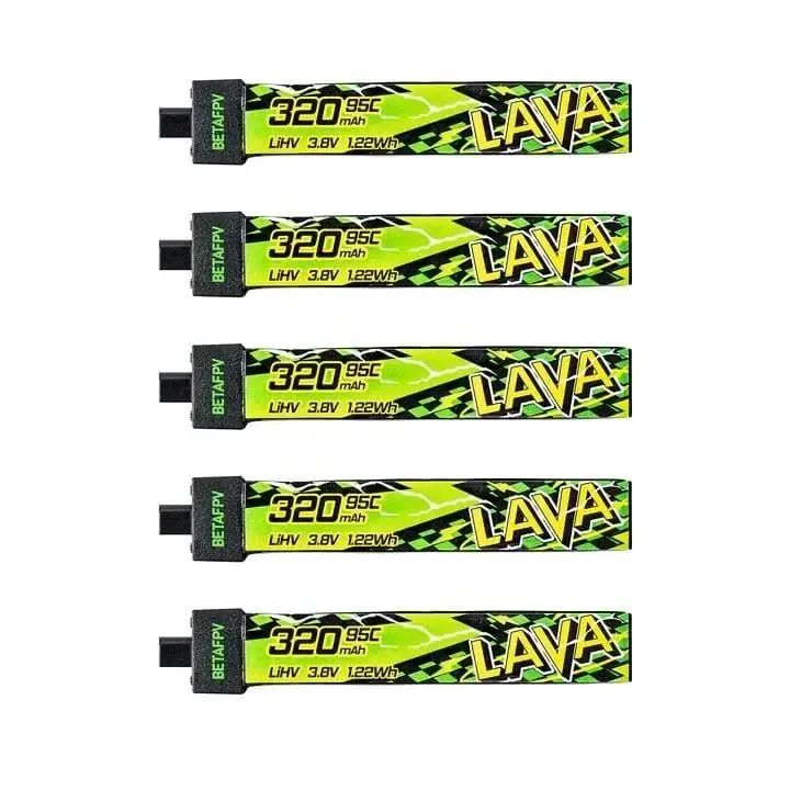 Bateria Lipo BETAFPV LAVA 1S 320mAh BT2.0 (Pack c/ 5 unid.) - Lacrada