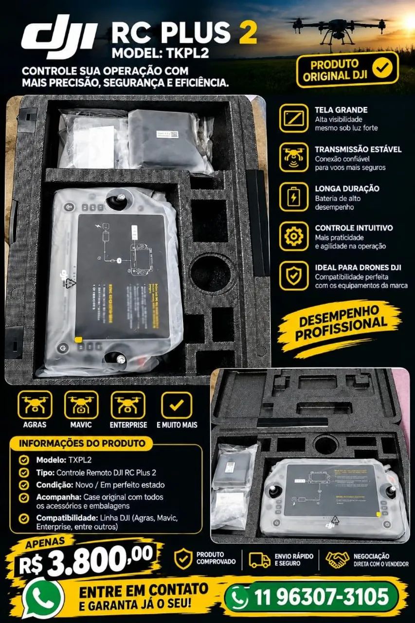 Controle para Drone DJI RC PLUS 2 modelo: TKPL2 
