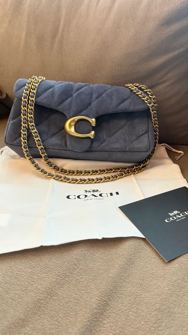 Coach tabby 26 em suede azul  - Foto 3